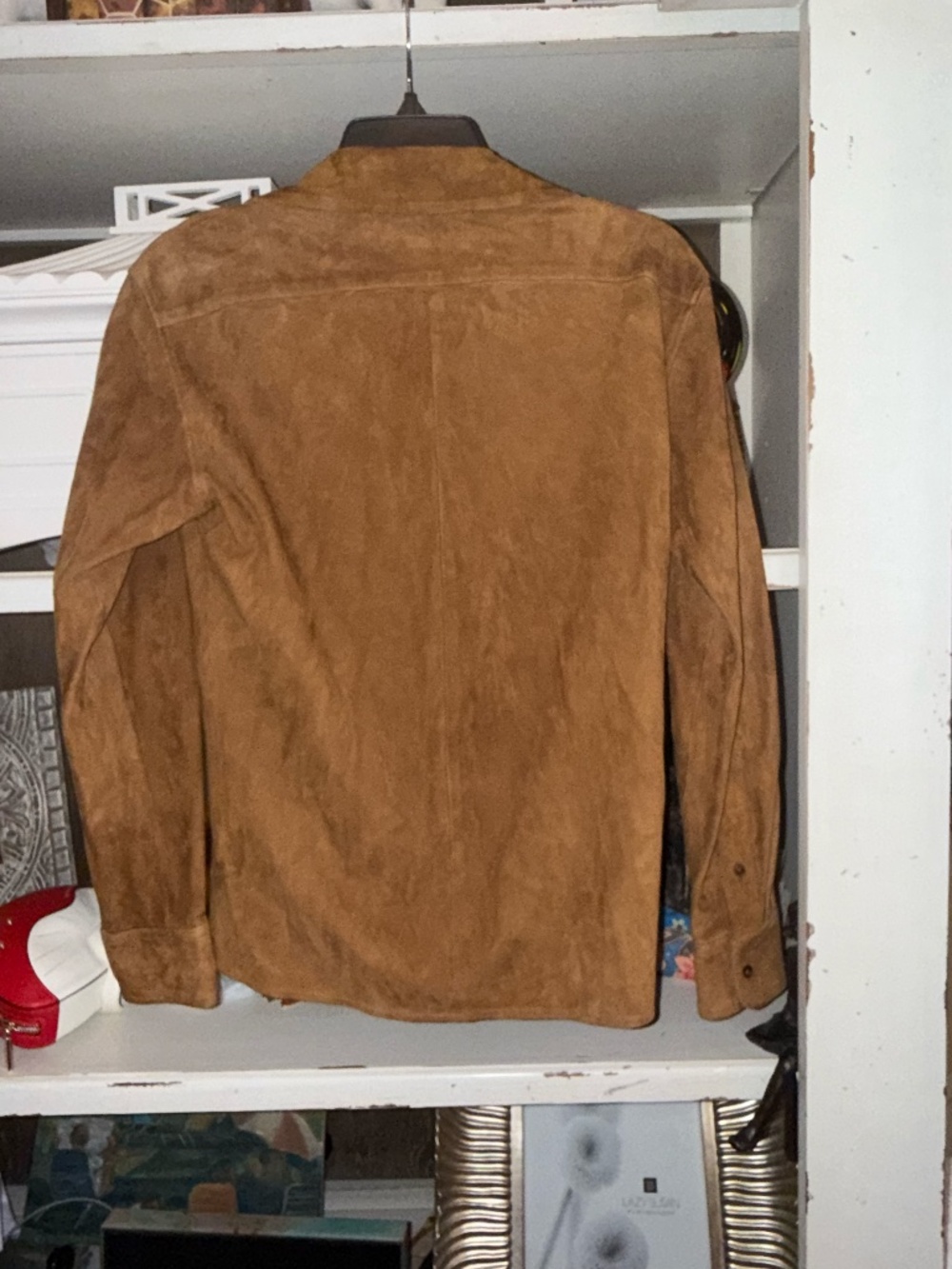 Ralph Lauren sz 2 brown capri lamb suede wrap shirt jacket - Picture 9 of 10